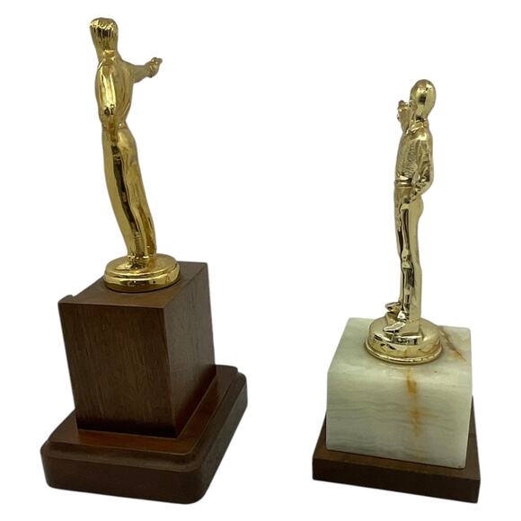 Vintage 1960s 70s WA KE DE Pistol Shooting Trophies Shooting Awards Lot of 2 - Picture 5 of 9